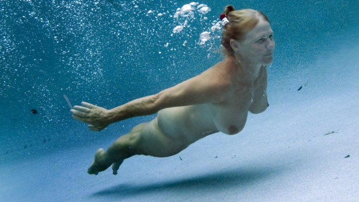 Under water without a swimsuit