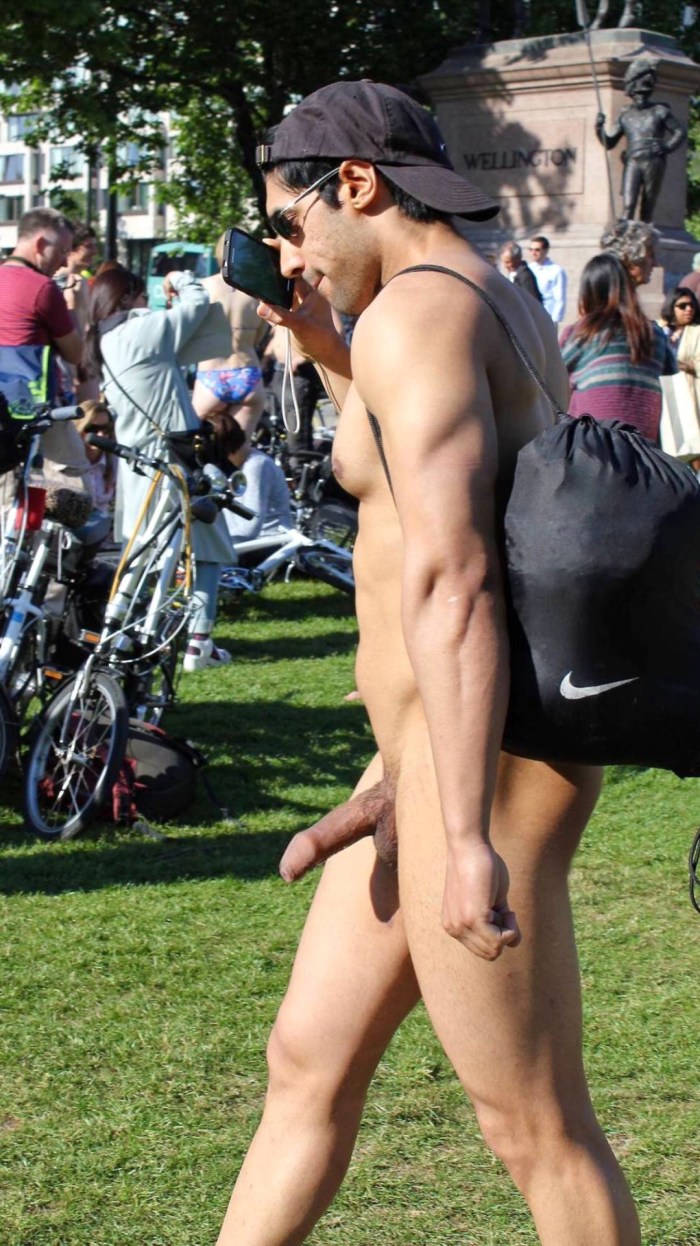 Naked transvestite in public