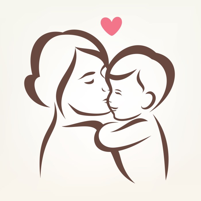 Mother and child stencil