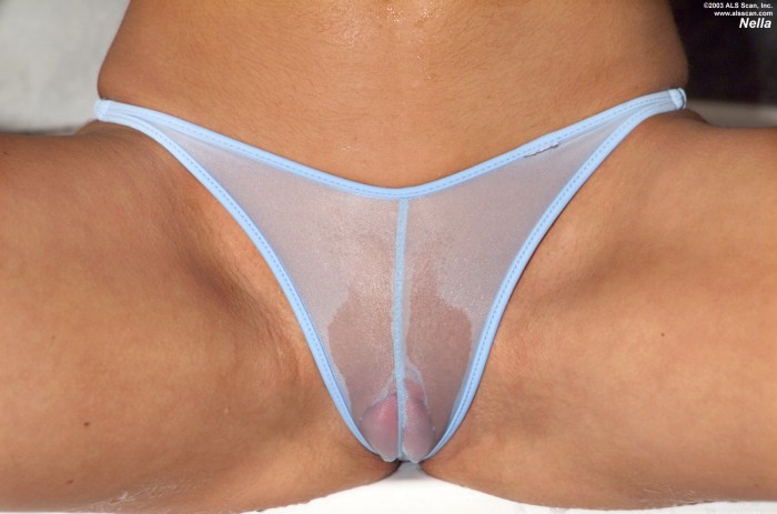 Girls in transparent panties