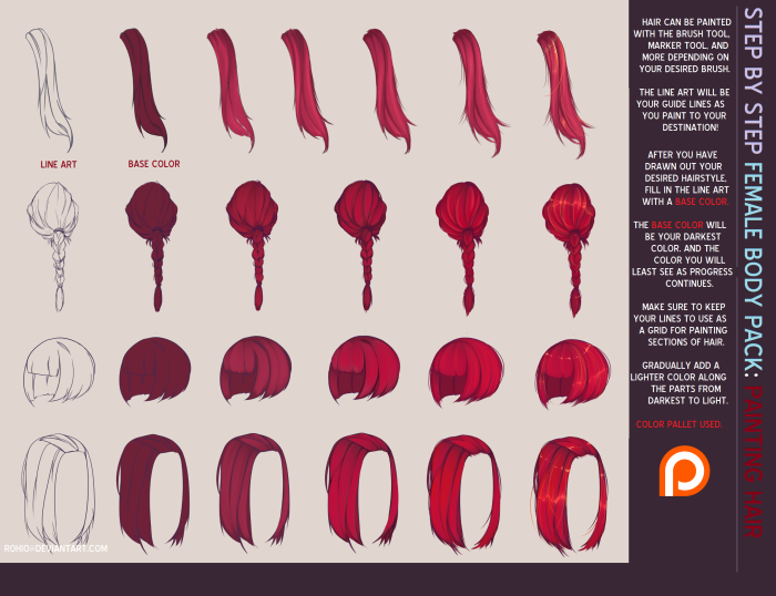 Anime hair dyeing reference