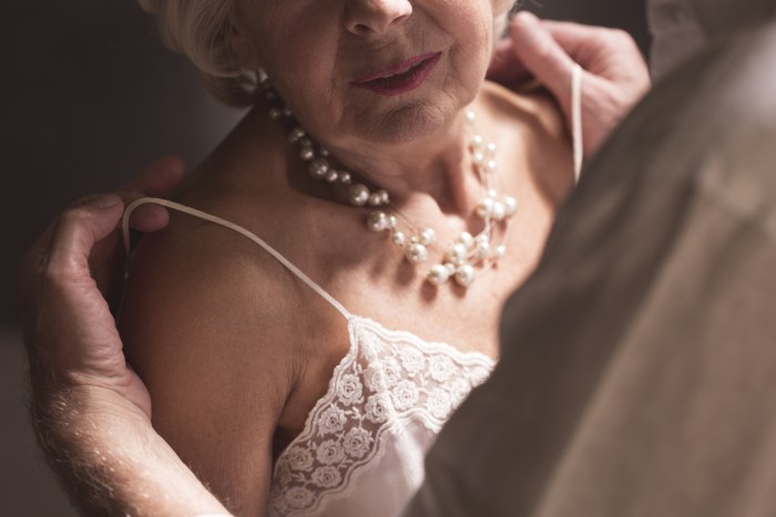 Undressing of elderly women