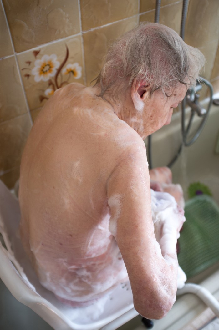 Pensioners in underwear