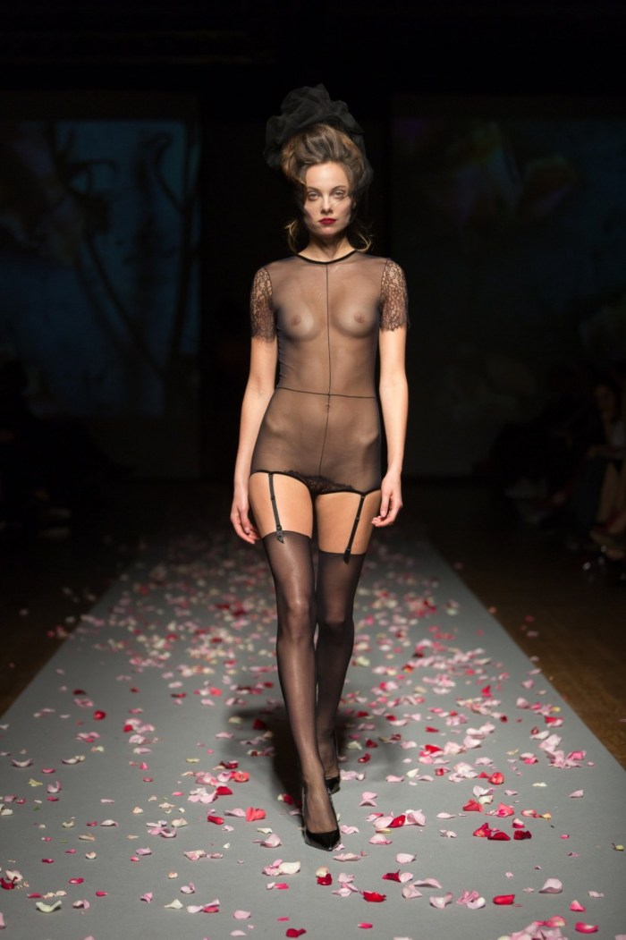 Erotic models on the catwalk