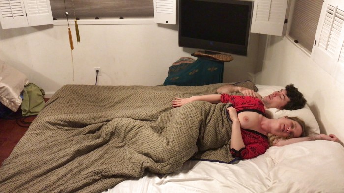 Beautiful brunette in two trunks