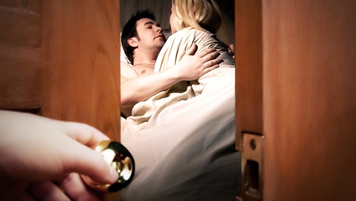 Woman in hotel room