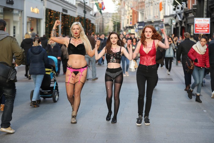Girls in shorts on the street