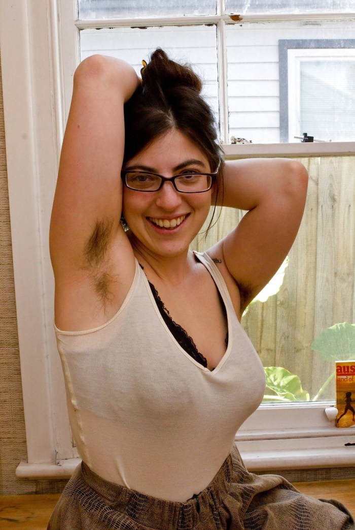 The woman shows hairy
