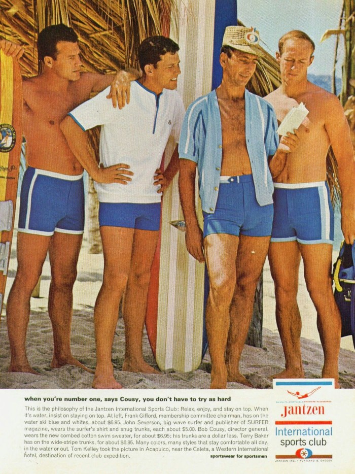 The guy sunbathes in his underpants