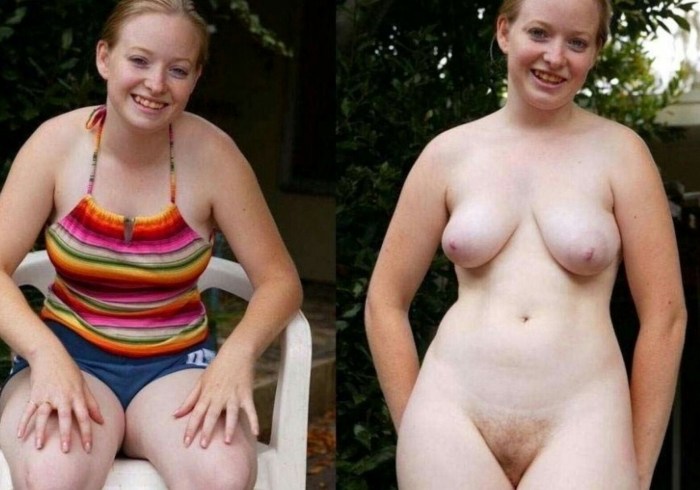 Naked elderly women in the forest