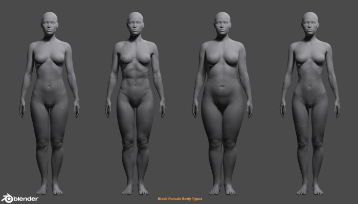 Naked women from different angles