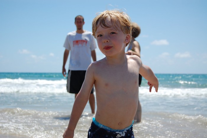 Small children at sea