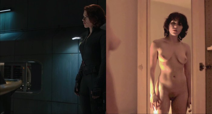 Elizabeth Olsen and Scarlett Johansson Tits