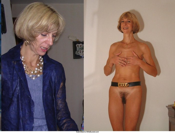 Sprinkled pussy of mature Dress undress
