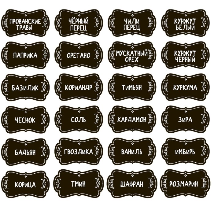 Stickers for spices