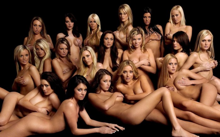 Beauty contest of naked women