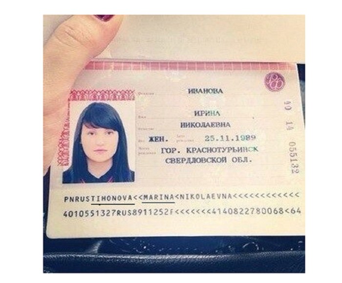 Passport addressed to Irina
