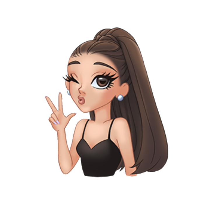 Ariana Grande in a cartoon style