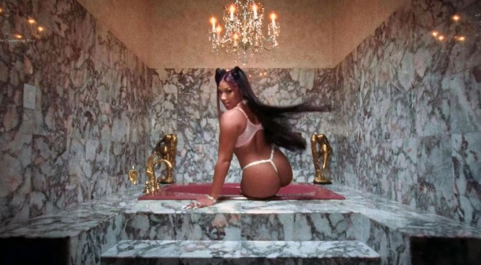 Ariana Grande in the video Dangerous