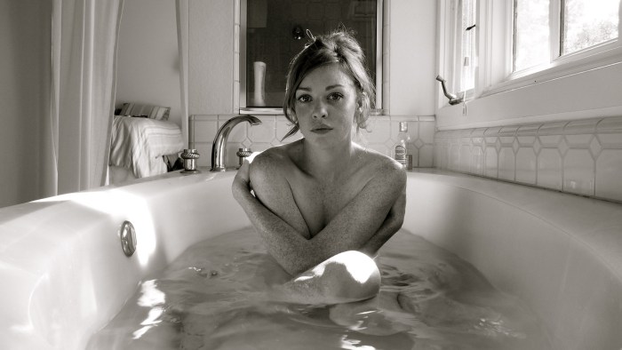 Beautiful woman in the bathroom