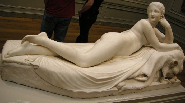 Aphrodite, pan and Eros. Archaeological Museum in Athens