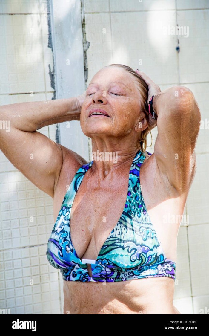 Old grandmothers in bikini