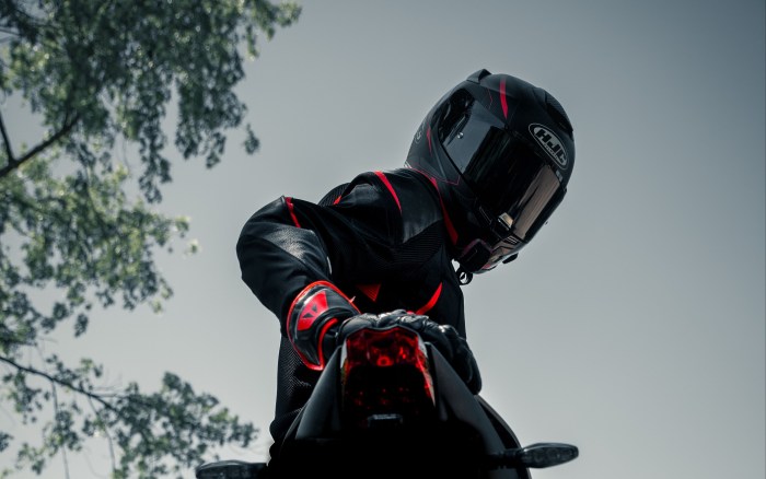 Biker in a helmet