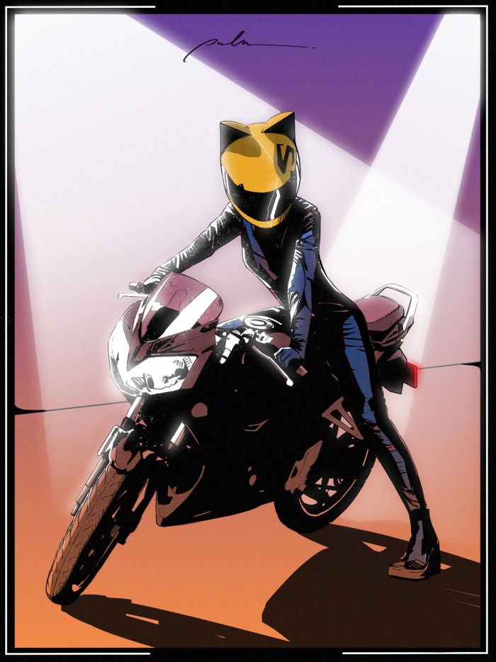 Girl in a motorcycle