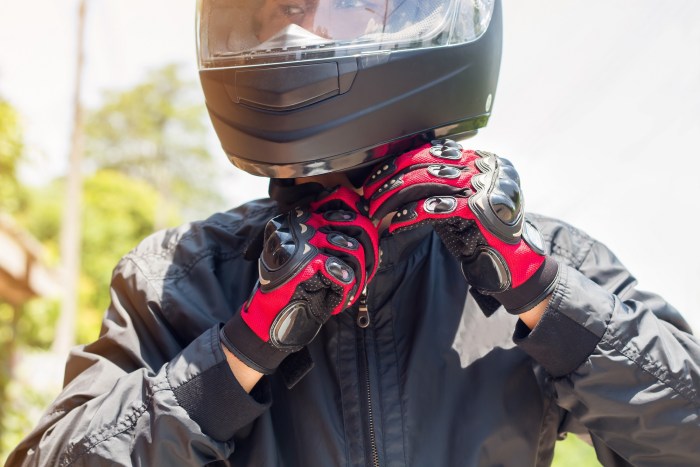 Motorcyclist in a helmet