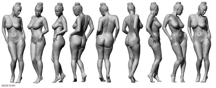 Women nude poses for artists