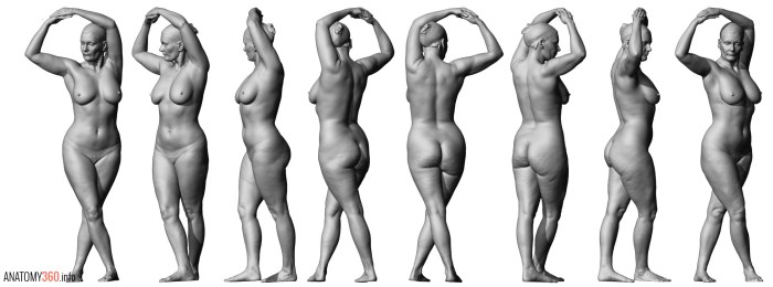 Naked women with crooked legs