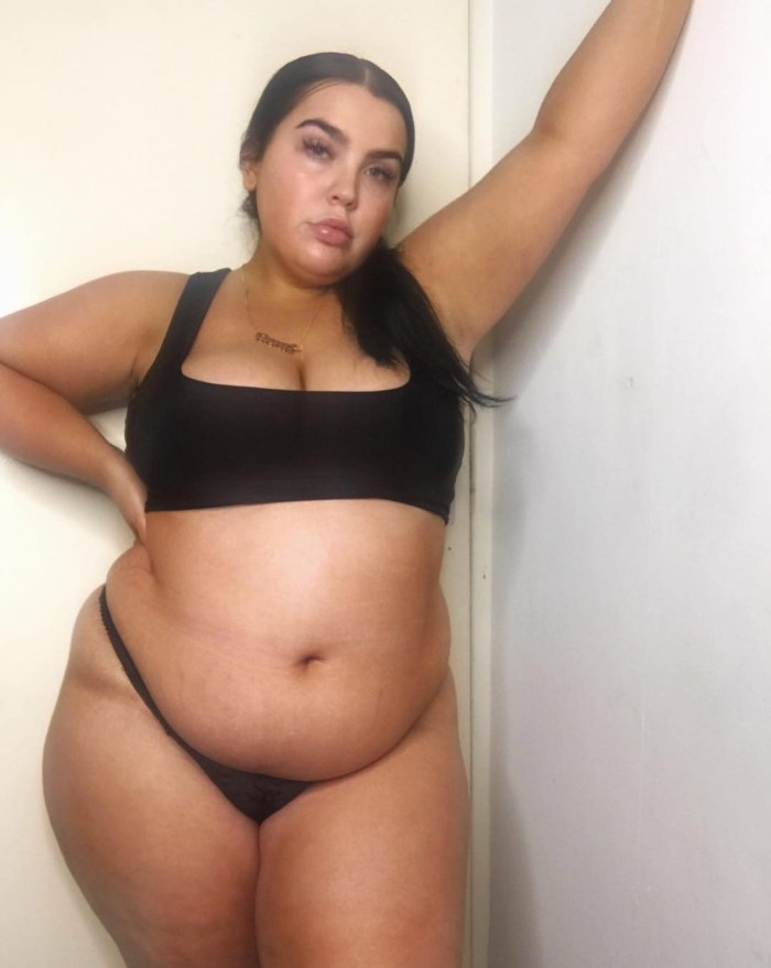 Fat women in white underpants