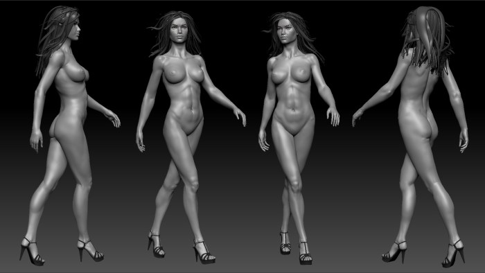 Beautiful slender girls without clothes