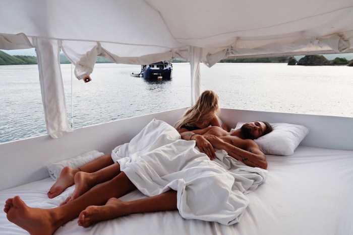 Man and woman at sea