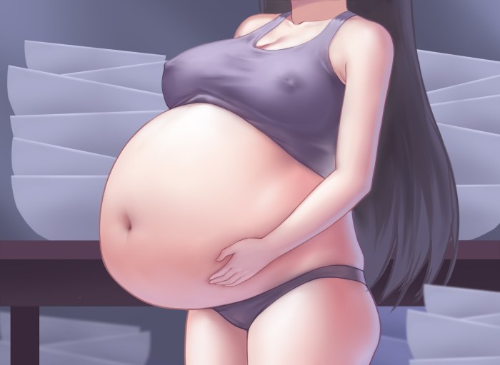 A convex female stomach
