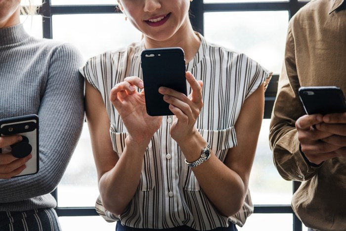 A woman with a smartphone