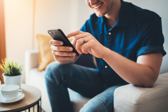 In bed with a smartphone