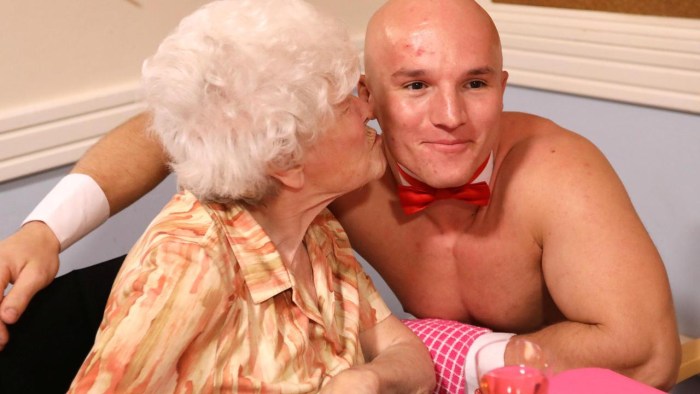 Naked elderly old women