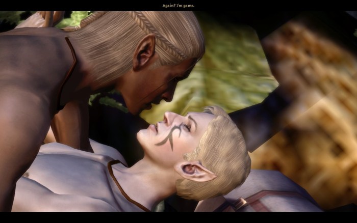 Women's kisses in intimate places in a man