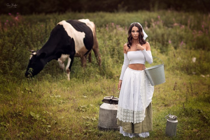 Fuck with puffy milkmaids
