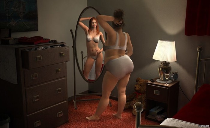 Adult woman in a dressing gown