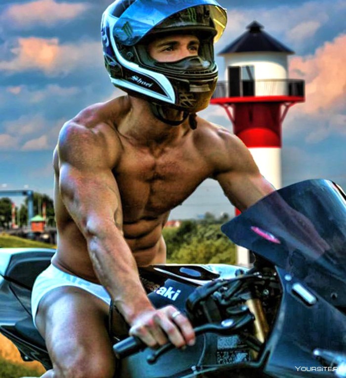 Ass girl's ass on a motorcycle