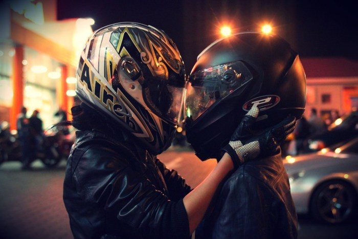 Moto bikini in a helmet