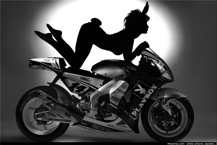 Blond on a motorcycle