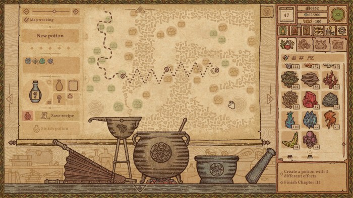 Potion Craft Map of Potions