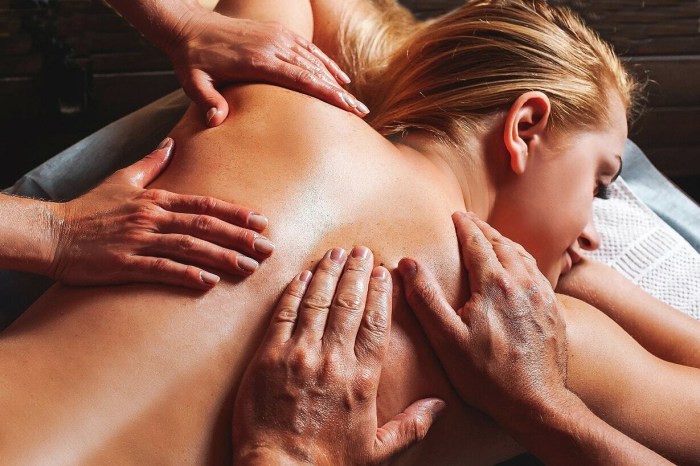 Intimate massage to a girl