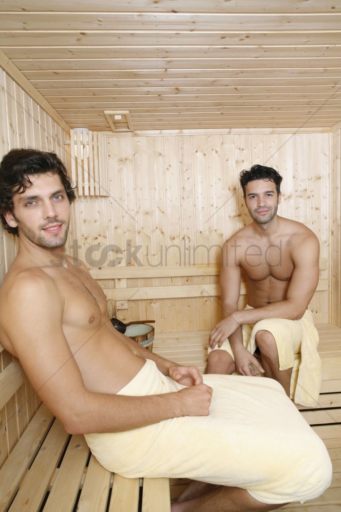 Men in the sauna