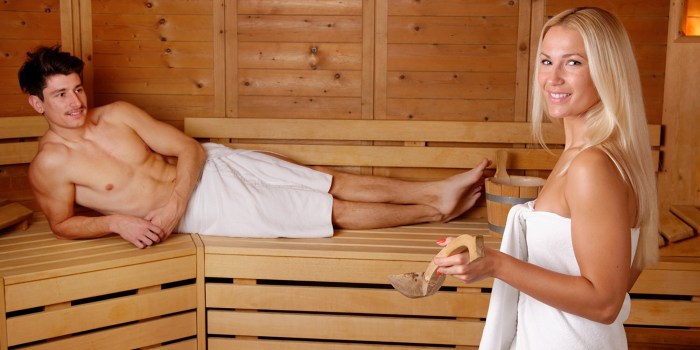 Hot Asian in the sauna