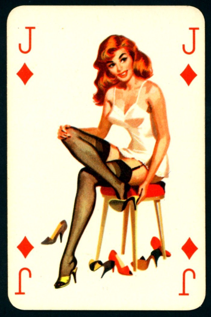 Old playing porn cards