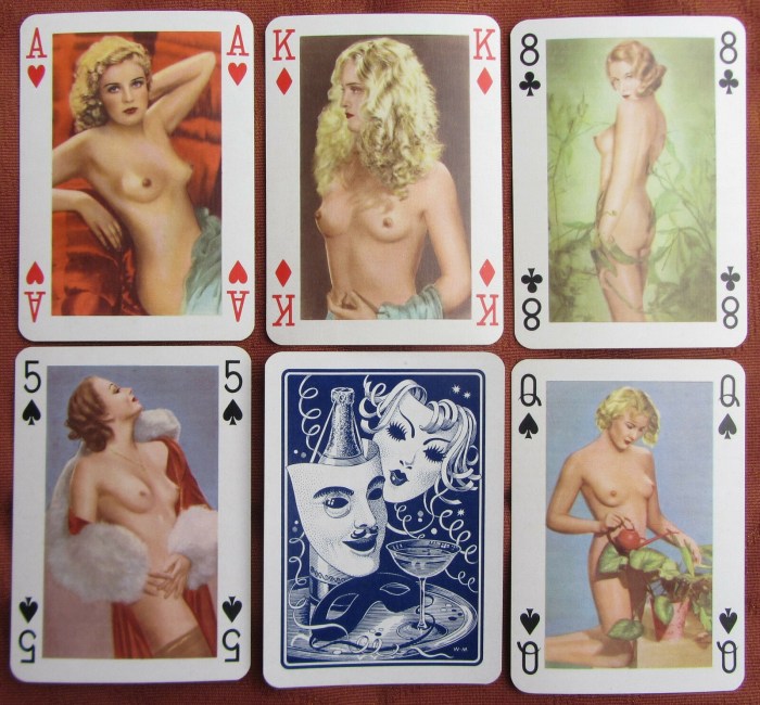 Vintage playing porn cards
